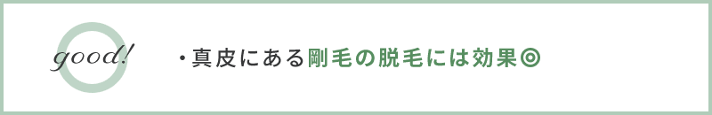 真皮にある剛毛の脱毛には効果◎