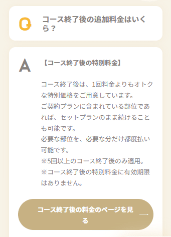 リゼクリニック_コース終了後追加料金