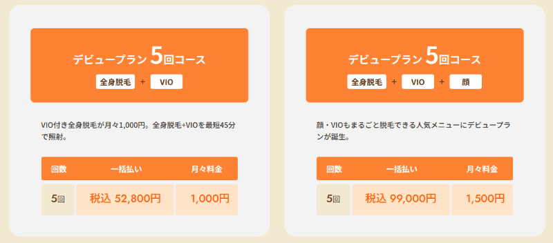 レジーナクリニック_デビュープラン