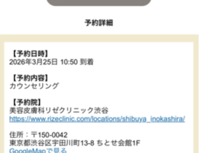 リゼクリニック 通院証拠